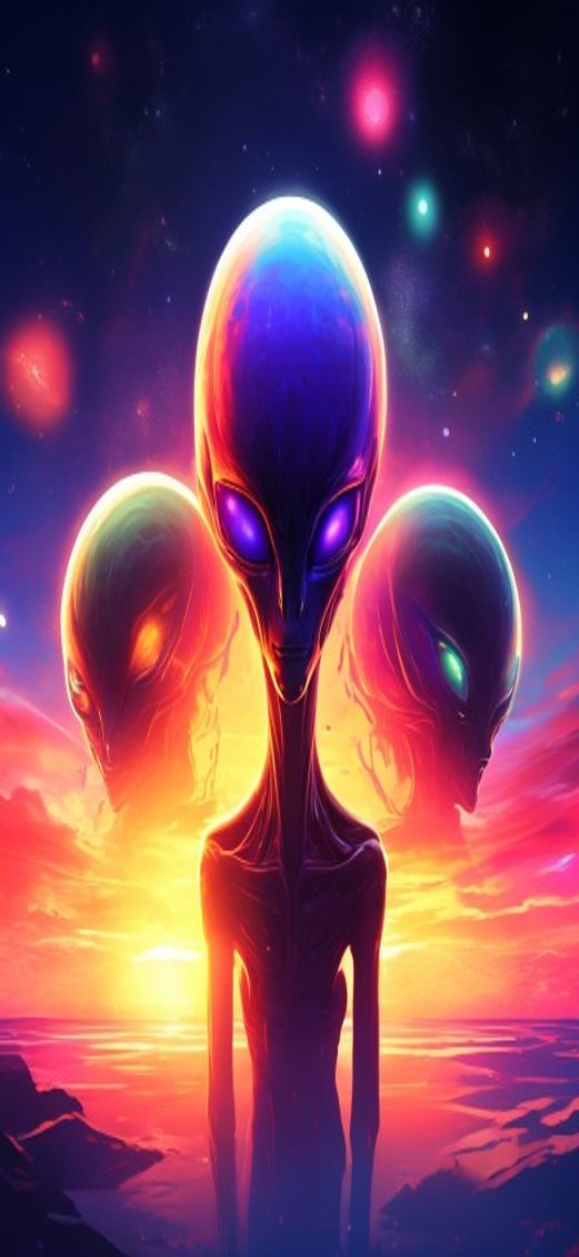 Soft Alien Sunrise Three Suns Digital art Wallpaper