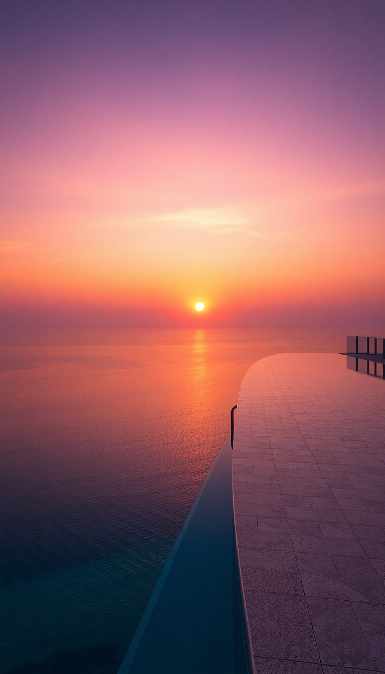 Striking Infinity Pool Edge Overlooking Photorealistic Wallpaper