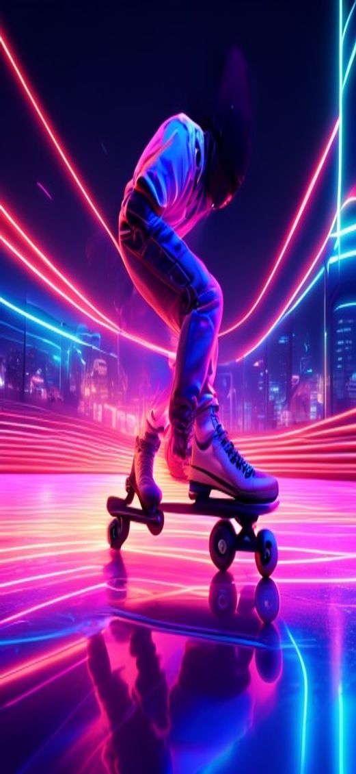 Pristine Roller Skating Rink 80s Photorealistic Wallpaper