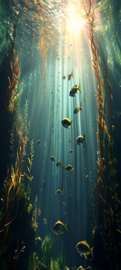 Smooth Underwater Forest Kelp Swaying Photorealistic Wallpaper