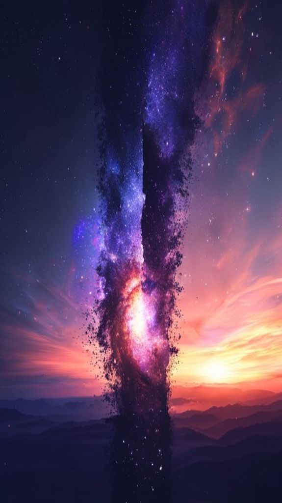 Colliding Galaxies Creating New Stars Minimalist Wallpaper