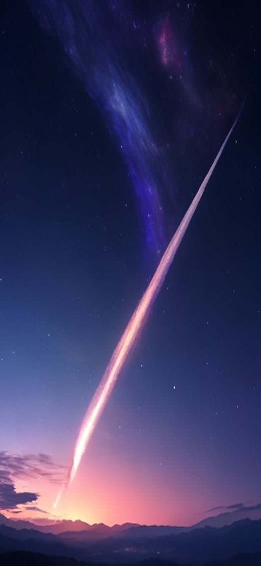 Sacred Comet Tail Streaming Across Photorealistic Wallpaper