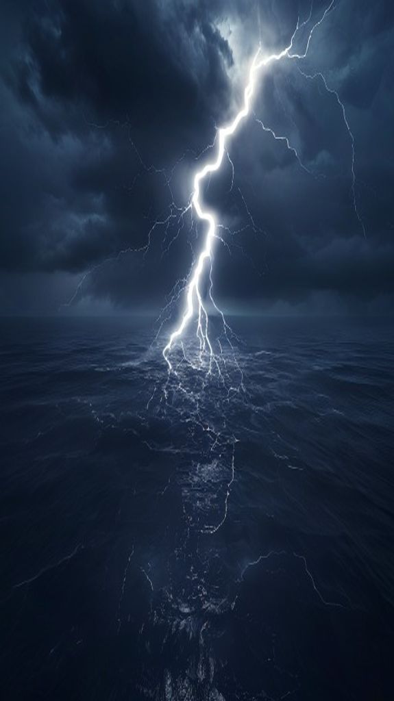 Pure Lightning Storm Over Dark Photorealistic Wallpaper