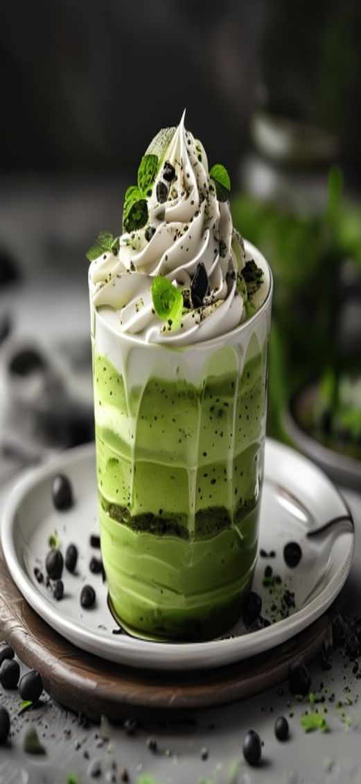Gorgeous Matcha Tiramisu Layers Green Photorealistic Wallpaper