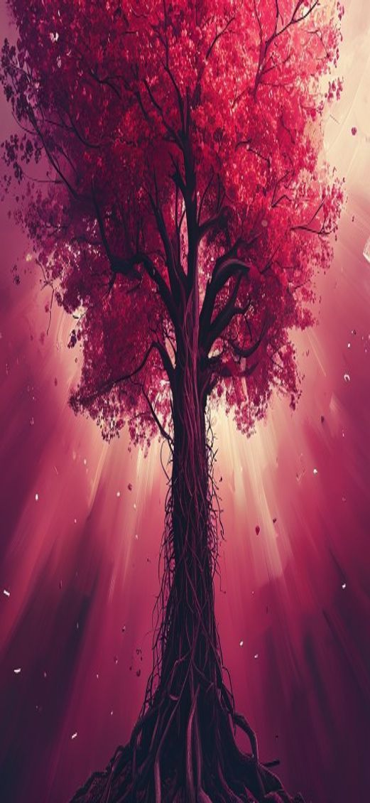 Sacred Tree Growing Upside Down Digital art Wallpaper