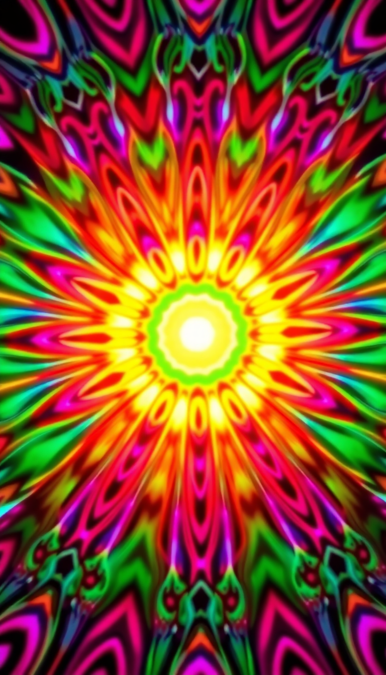 Crystal Psychedelic 60s Pattern Colorful Digital art Wallpaper
