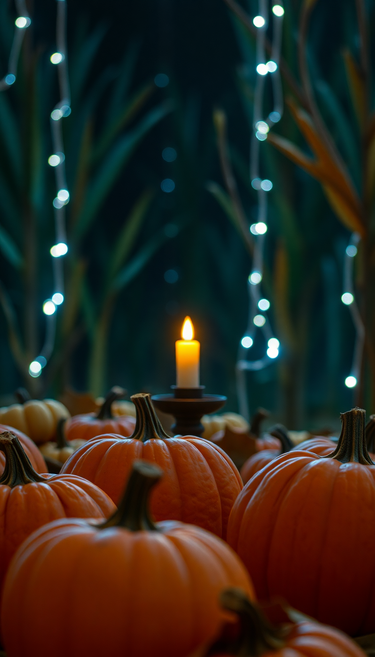 Smooth Autumn Harvest Pumpkins Corn Abstract Wallpaper