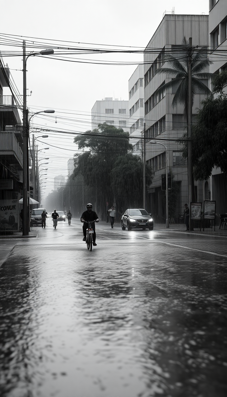 Smooth Monsoon Rain Heavy Downpour Photorealistic Wallpaper