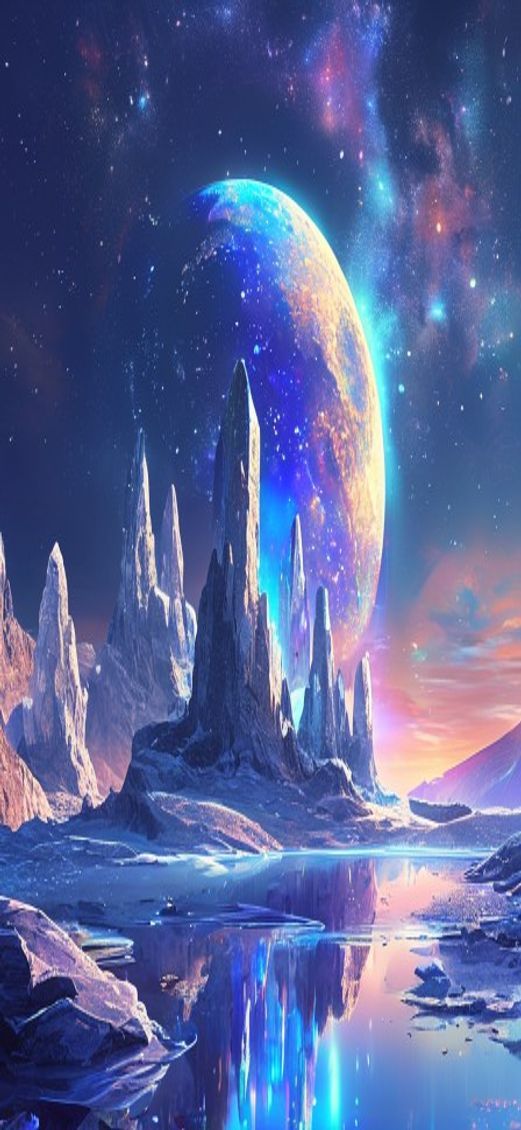 Stunning Crystal Caves Alien Moon Digital art Wallpaper