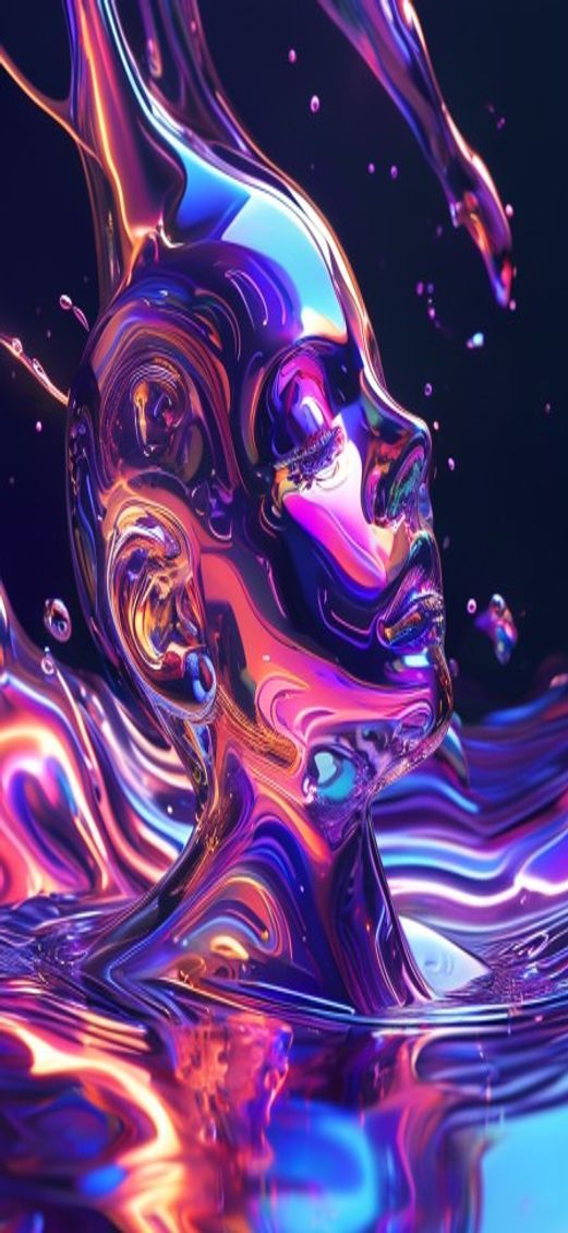 Lush Liquid Chrome Morphing Shapes Digital art Wallpaper