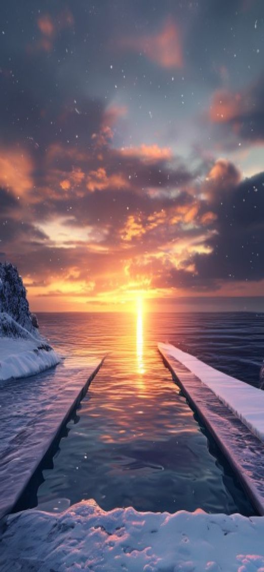 Dramatic Infinity Pool Edge Overlooking Photorealistic Wallpaper