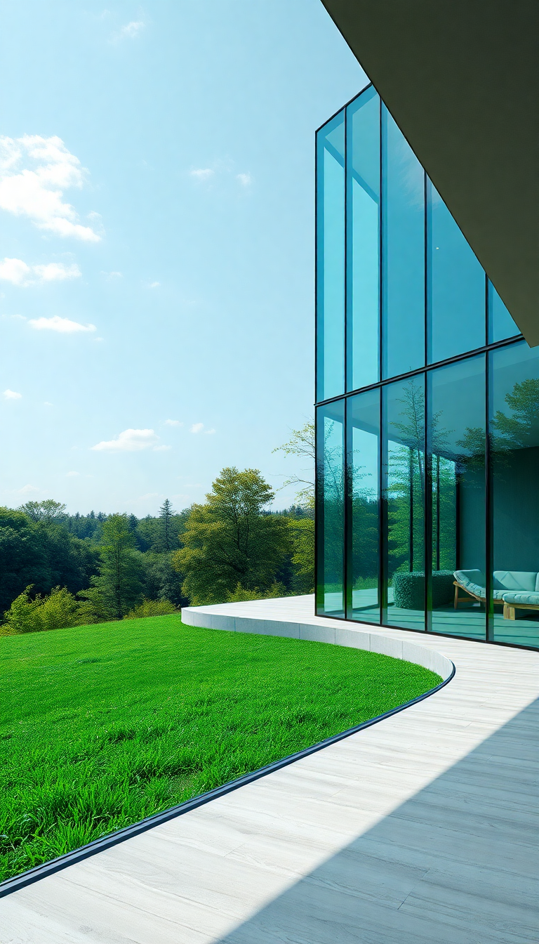 Cool Modern Minimalist House Glass Photorealistic Wallpaper
