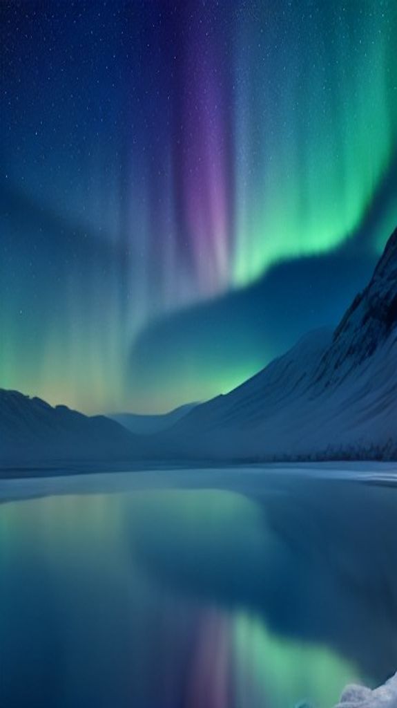 Subtle Winter Northern Lights Over Photorealistic Wallpaper